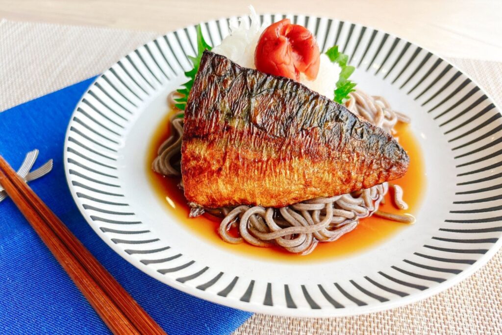 焼きサバ梅おろしそば