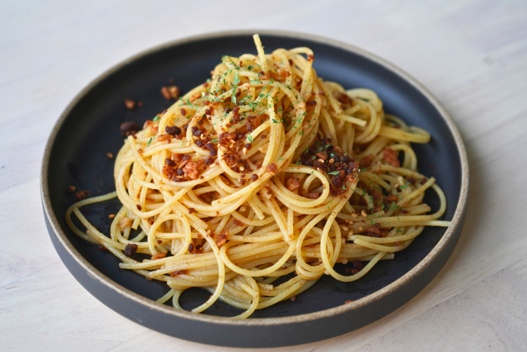 ペペロンチーノ風パスタ